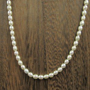 18" Sterling Real Decent Size Pearl Necklace